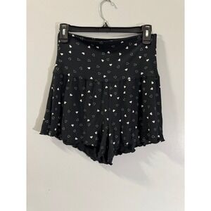 Barefoot Dreams The Malibu collection high rise black w/ hearts shorts small